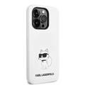 جراب Karl Lagerfeld من السيليكون السائل Choupette NFT Logo iPhone 14 Pro - أبيض