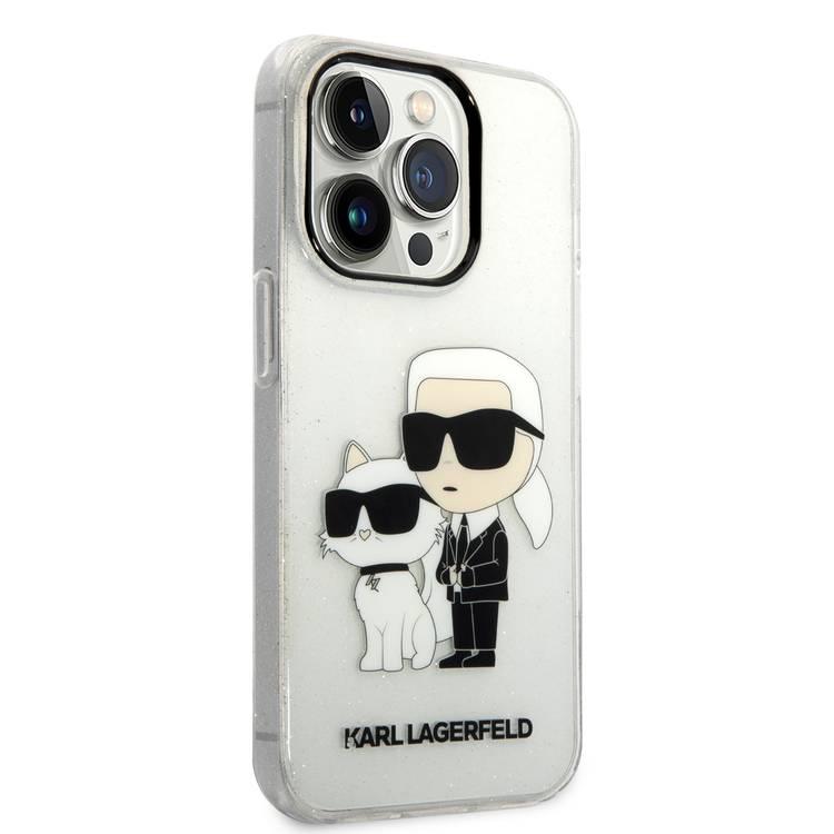 Karl Lagerfeld Hard Case IML Glit NFT Karl & Choupette iPhone 14 Pro - Clear