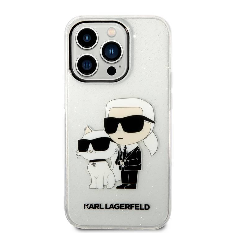 Karl Lagerfeld Hard Case IML Glit NFT Karl & Choupette iPhone 14 Pro - Clear