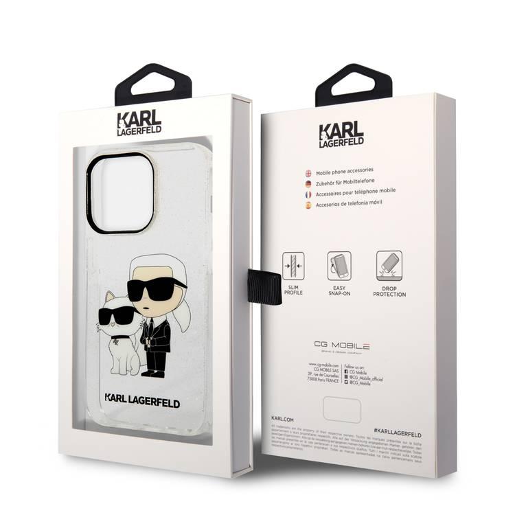 Karl Lagerfeld Hard Case IML Glit NFT Karl & Choupette iPhone 14 Pro - Clear