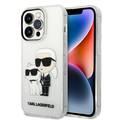 Karl Lagerfeld Hard Case IML Glit NFT Karl & Choupette iPhone 14 Pro - Clear