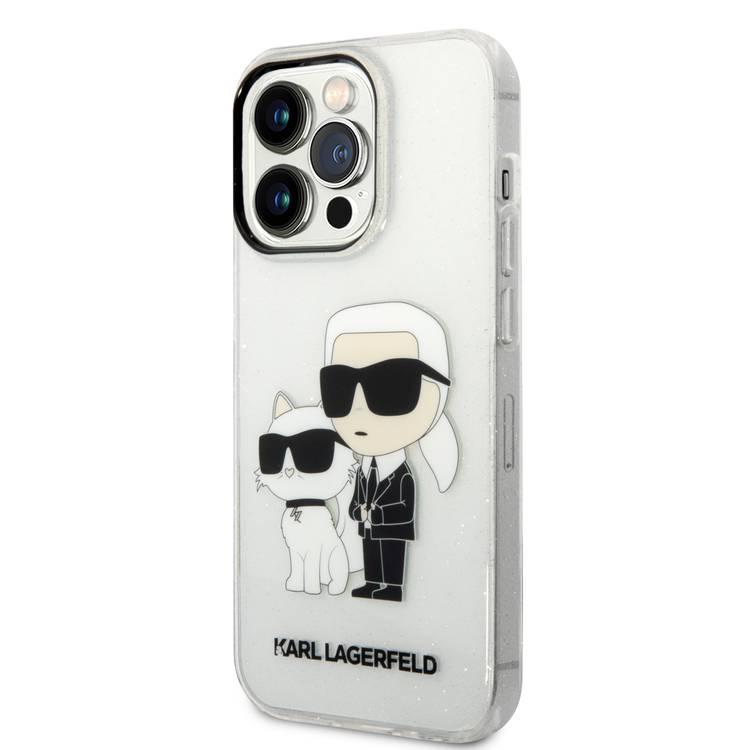 Karl Lagerfeld Hard Case IML Glit NFT Karl & Choupette iPhone 14 Pro - Clear