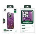 جراب Green Lion Magnetic Happiness 3D من الراتنج اللامع لهاتف iPhone 14 - أسود