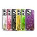 Green Lion Magnetic Happiness 3D Glitter Resin Case for iPhone 14 - Silver