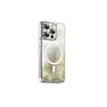 Green Lion Magnetic Happiness 3D Glitter Resin Case for iPhone 14 - Silver