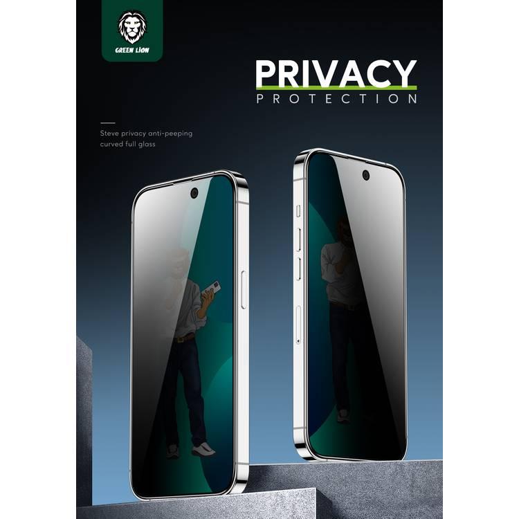 واقي الشاشة الزجاجي Green 9H Steve Privacy لهاتف iPhone 14 Pro