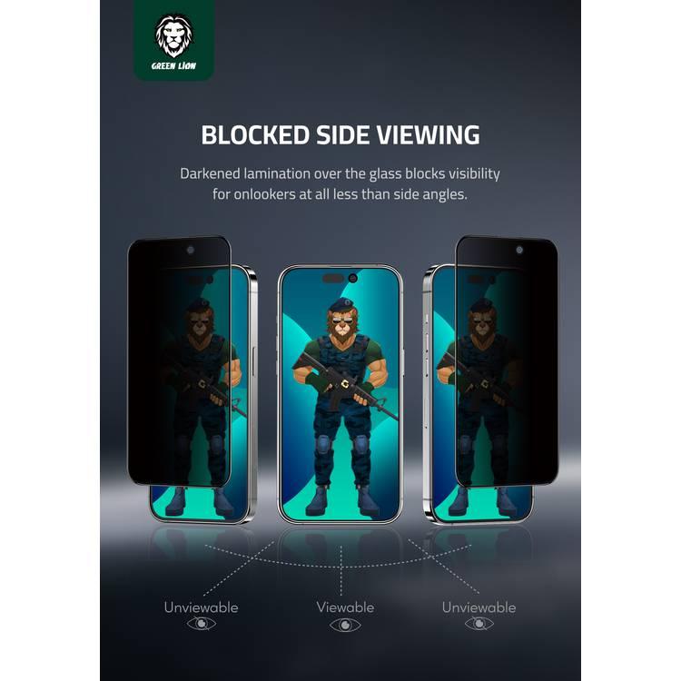 Green Lion 3D PET Privacy Glass Screen Protector for iPhone 14 Pro - Clear