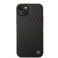 Mercedes-Benz Genuine Leather Case with Star Pattern iPhone 14 Plus - Black