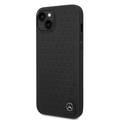 Mercedes-Benz Genuine Leather Case with Star Pattern iPhone 14 Plus - Black