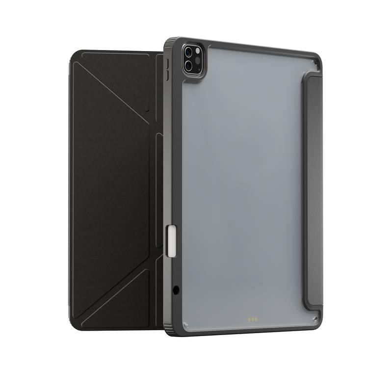 Levelo Conver Clear Back Hybrid Case for iPad Pro 12.9", Lightweight Design, Precise Cut-Outs, Easy Snap-On - Black