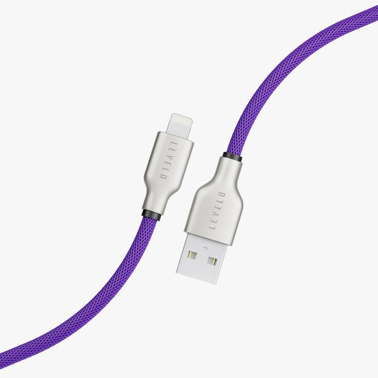 Levelo USB-A To Lightning MFi 1.1m Cable - Purple