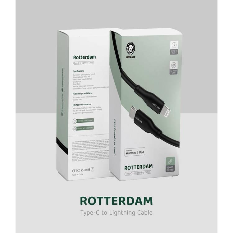 Green Lion Rotterdam Type-C To Lightning - Black