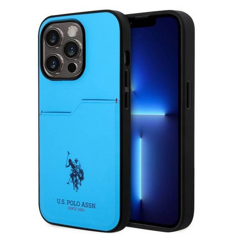 U.S. Polo Card Slot Hard Case iPhone 14 Pro Max - Blue