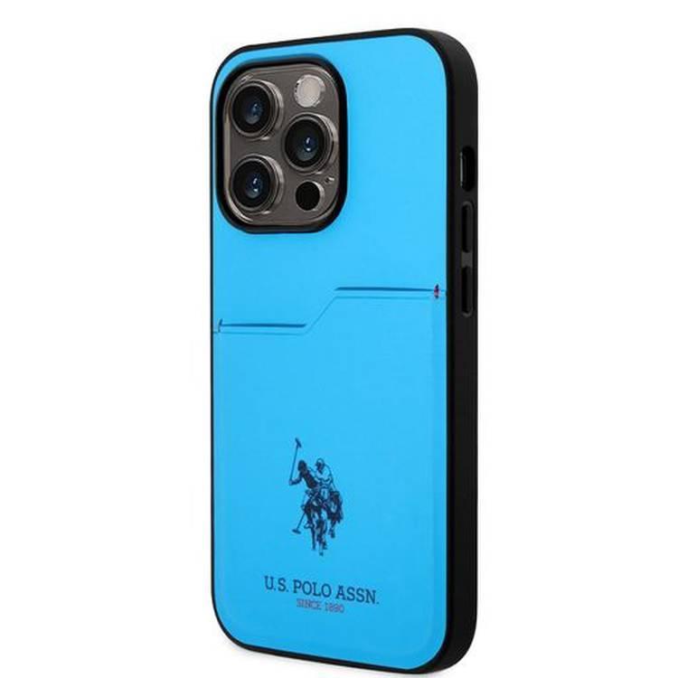 U.S. Polo Card Slot Hard Case iPhone 14 Pro Max - Blue