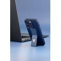 Levelo Morphix Silicone Case with Leather Grip - Navy Blue - iPhone 14 Pro Max