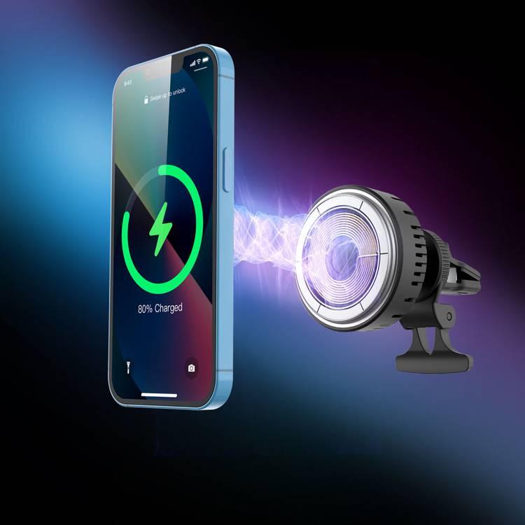 Powerology Dual Coil Car Mount Wireless Charger: Efficient Charging