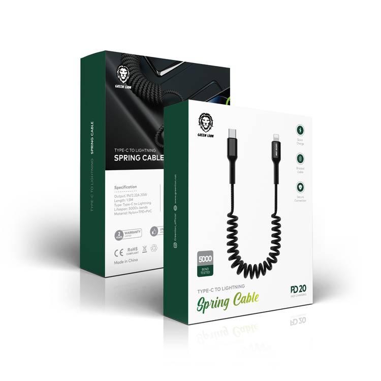 Green Lion Spring Cable Type-C to Lightning - Black