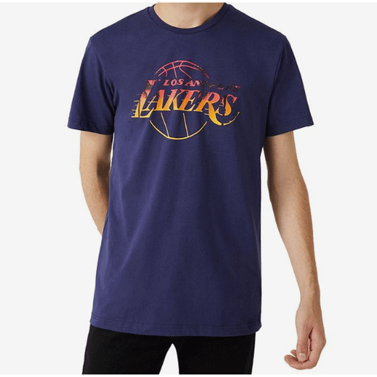 New Era NBA Coastal Heat Infill LA Lakers Men's T-Shirt - Light Navy - L