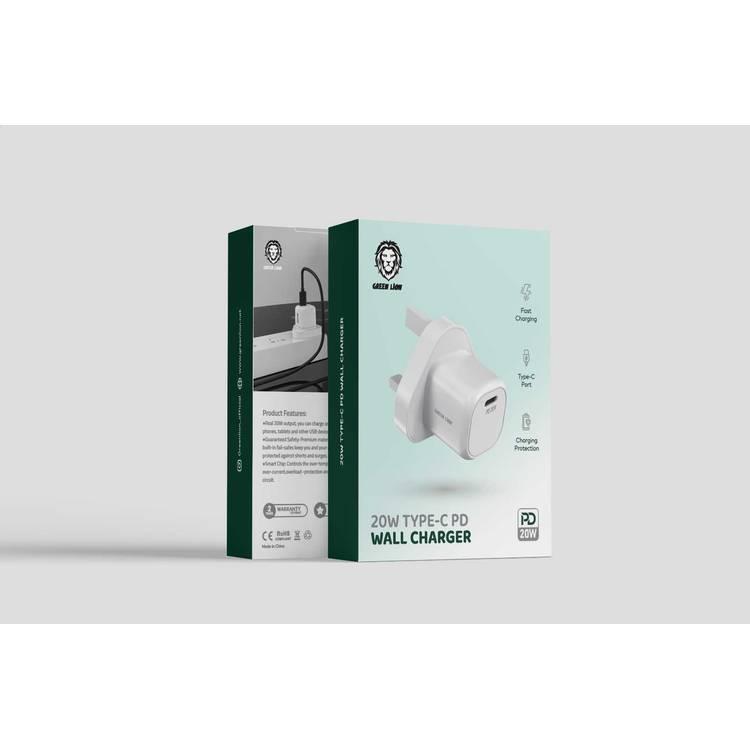 Green Lion Wall Charger UK | Fast Charging Adapter - White
