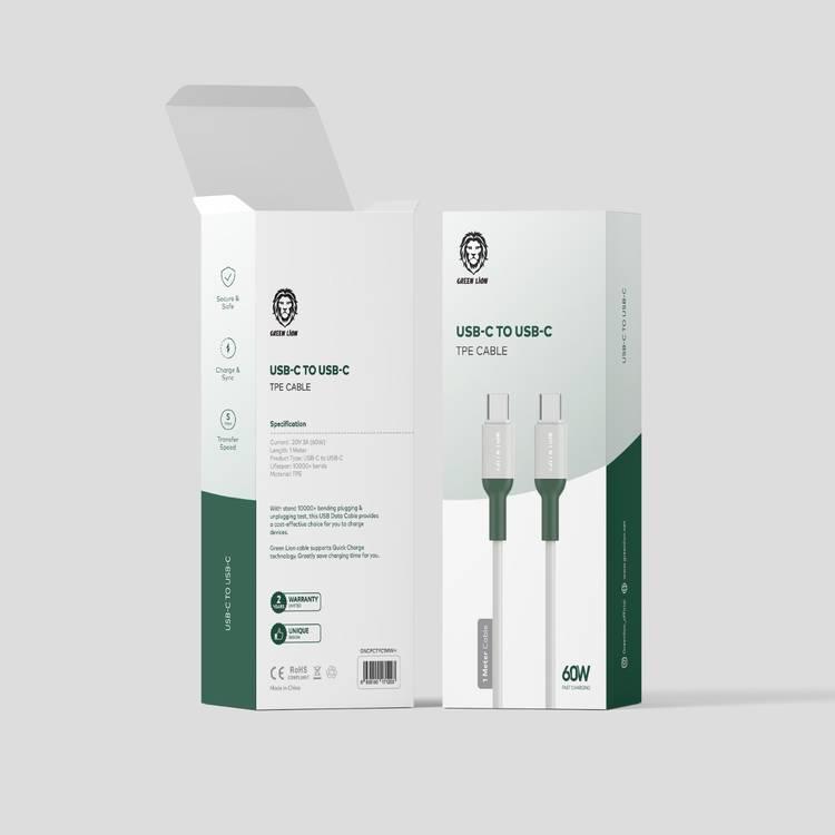 Green Lion USB-C to Type-C TPE Cable - 1-Meter - White