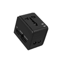 Porodo Blue Dual USB-A Universal Travel Adapter - Black