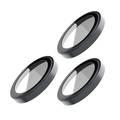 Levelo Lucent Trio 9H Hardness Camera Lens Protector (3PCS), Compatible with iPhone 15 Pro Max / 15 Pro, Anti-Fingerprint & Blur, 9H Hardness, Convex Ring - Gray