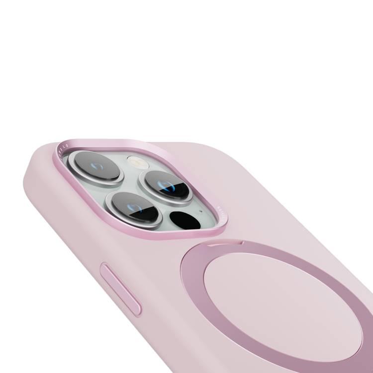 Levelo Iris Pro Liquide Silicone Case For iPhone 15 Pro, Magsafe, Anti Scratch, Shock-Proof Edges, Aluminum Camera Cover - Pink