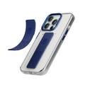 Levelo Graphia IMD Silicone Grip Case for iPhone 15 Pro, Anti Scratch Design, Metal Camera Protection, Extra Silicone Grip Case, Mount Grip Band - Blue