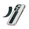 Levelo Graphia IMD Silicone Grip Case for iPhone 15 Pro, Anti Scratch Design, Metal Camera Protection, Extra Silicone Grip Case, Mount Grip Band - Green