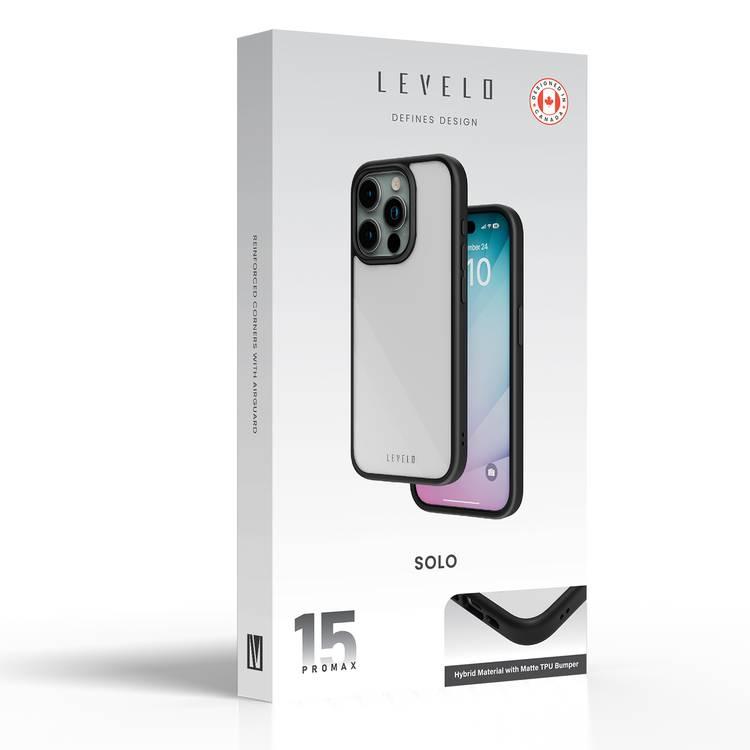 Levelo Solo Case For iPhone 15 Pro Max - Black