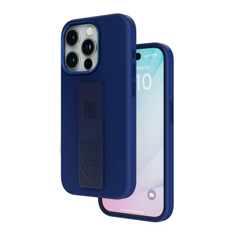 Levelo Morphix Silicone Case with Silicone Grip for iPhone 15 Pro, Reinforced Corners with Airguard, Premium Crafted Silicone, Shock-Proof Edges, 3H Anti Scratch, Built-In Grip, Magnetic Case  - Deep Blue