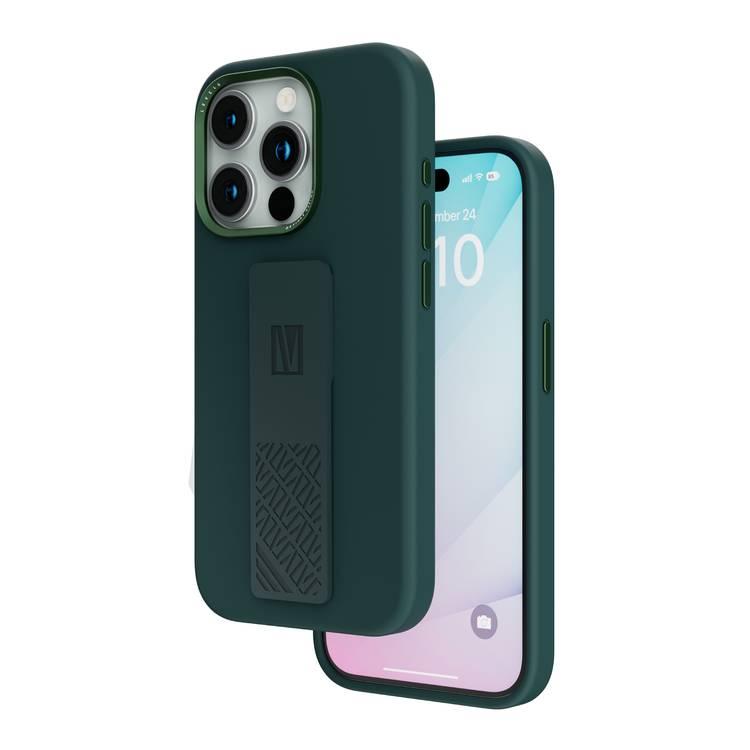 Levelo Morphix Silicone Case with Silicone Grip for iPhone 15 Pro Max, Reinforced Corners with Airguard, Premium Crafted Silicone, Shock-Proof Edges, 3H Anti Scratch, Built-In Grip, Magnetic Case - Green