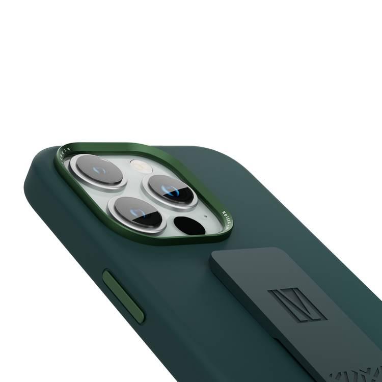 Levelo Morphix Silicone Case with Silicone Grip for iPhone 15 Pro Max, Reinforced Corners with Airguard, Premium Crafted Silicone, Shock-Proof Edges, 3H Anti Scratch, Built-In Grip, Magnetic Case - Green