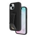 Levelo Morphix Silicone Case With Leather Grip For iPhone 15 - Black - Black