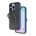 Levelo Verona Case for iPhone 15 Pro, Reinforced Corners with Airguard, Matte Finish TPU Material, Hybrid TPU & PC Material, MagSafe Compatible, Shock-Proof Edges,  3H Anti Scratch - Blue