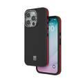 Levelo Ox Carbon Case for iPhone 15 Pro Max, Reinforced Corners with Airguard, MagSafe Compatible, Shock-Proof Edges, 3H Anti Scratch, Raised Bezel - Red