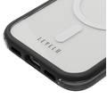 Levelo Nuru 3H Anti-Scratch MagSafe Clear Case for iPhone 15 Pro, Hybrid Airbag Technology, Shock-Proof Edges, Highly Transparent Material, Reinforced Corners with Airguard - Black/Clear