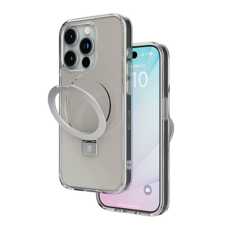 Levelo Verona Case for iPhone 15 Pro, Reinforced Corners with Airguard, Matte Finish TPU Material, Hybrid TPU & PC Material, MagSafe Compatible, Shock-Proof Edges,  3H Anti Scratch - Clear