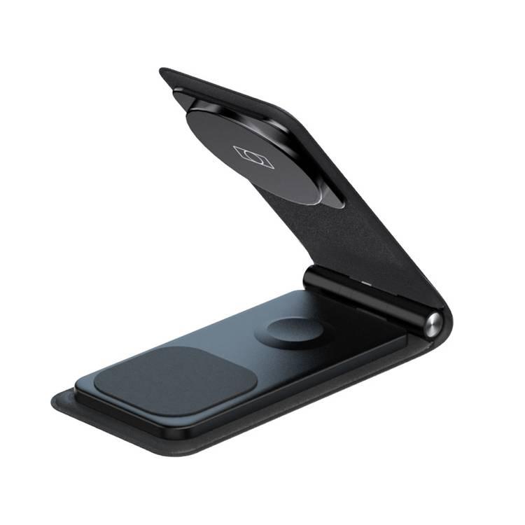 Levelo Arch 3 in 1 Leather Wireless Charging Stand  - Grey