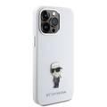 Karl Lagerfeld Silicon Hard Case with Ikonik NFT Logo & Metal Pinfor iPhone 15 Pro - White