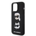 Karl Lagerfeld Silicon Hard Case with Karl Lagerfeld & Choupette Heads for iPhone 15 Pro - Black