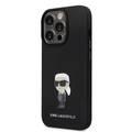 Karl Lagerfeld Silicon Hard Case with Ikonik NFT Logo & Metal Pinfor iPhone 15 Pro - Black