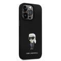 Karl Lagerfeld Silicon Hard Case with Ikonik NFT Logo & Metal Pinfor iPhone 15 Pro - Black