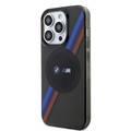 BMW Magsafe Case with M Tricolor Stripes Design for iPhone 15 Pro Max - Grey