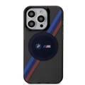 BMW Magsafe Case with M Tricolor Stripes Design for iPhone 15 Pro Max - Grey