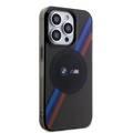 BMW Magsafe Case with M Tricolor Stripes Design for iPhone 15 Pro Max - Grey