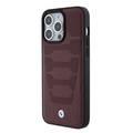 BMW Leather Case with Sign Seats Pattern for iPhone 15 Pro  - Burgundy