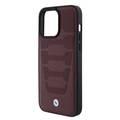 BMW Leather Case with Sign Seats Pattern for iPhone 15 Pro  - Burgundy