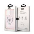 Karl Lagerfeld Magsafe Ringstand Case with Karl & Choupette Heads for iPhone 15 Pro - Pink