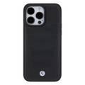 BMW Leather Case with Sign Seats Pattern for iPhone 15 Pro Max - Black